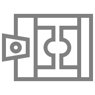 Abstracte tekening van een open deur.