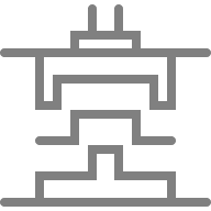 Eenvoudige stroomlijnvormige grafische afbeelding van tandwielen.